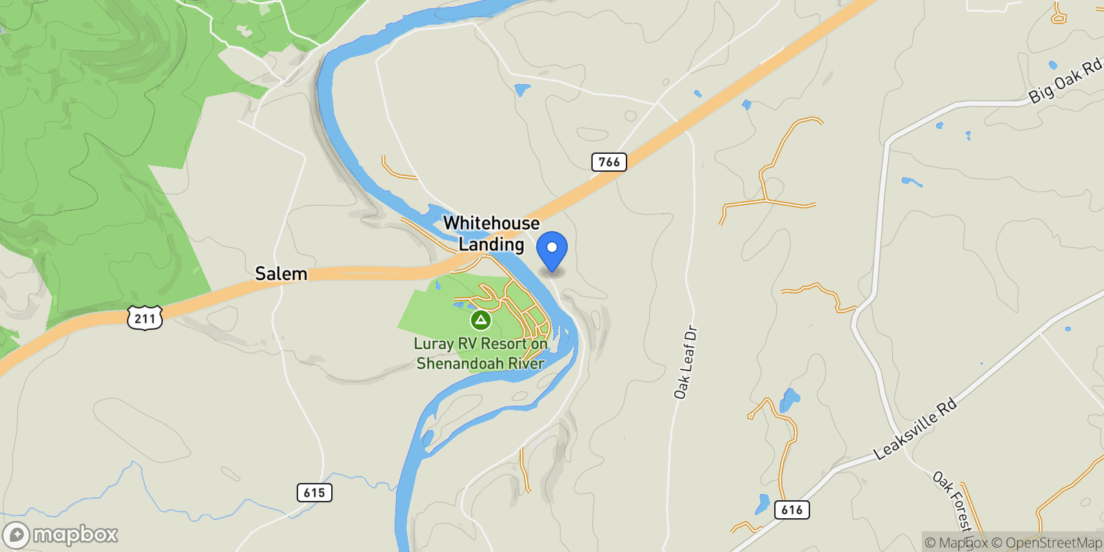 Map showing 315 Ganders Drive, Luray, VA 22835, Luray, Virginia, United States.