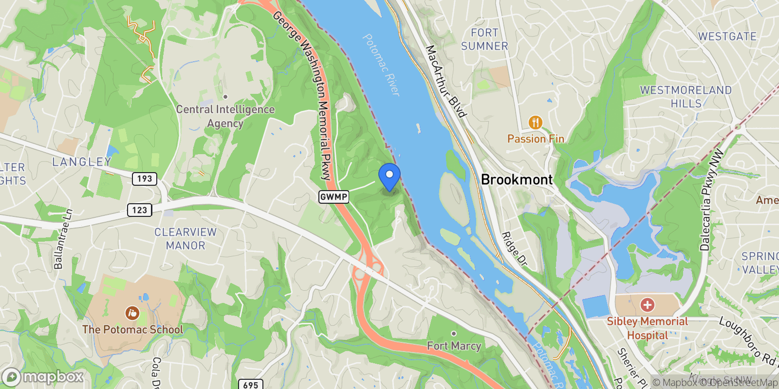 Map showing 1175 Crest Lane, Mclean, VA 22101, McLean, Virginia, United States.