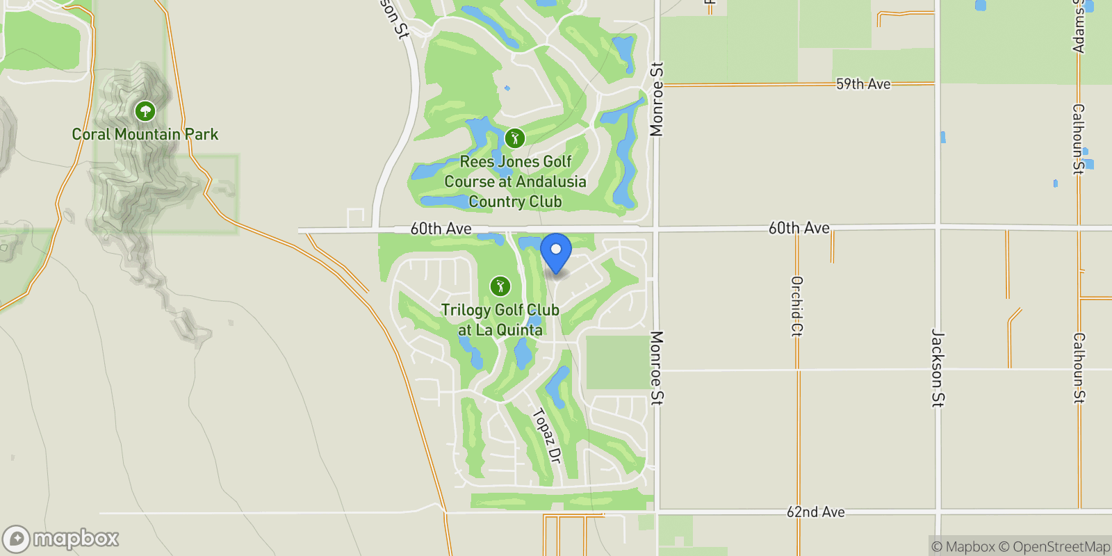 Map showing 81626 Prism Drive , La Quinta, CA 92253, La Quinta, California, United States.