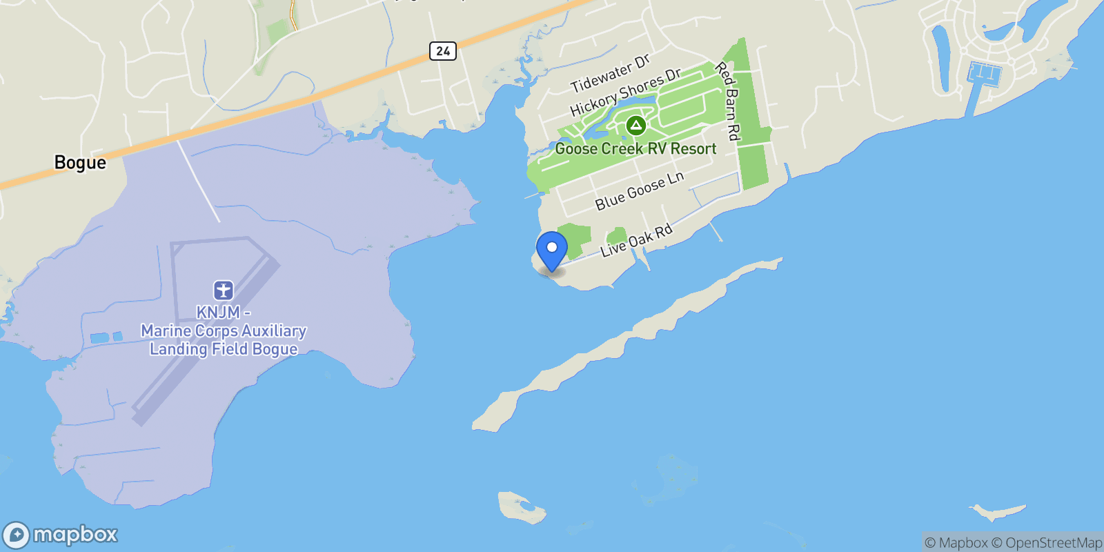 Map showing 389 Live Oak Road, Newport, NC 28570, Newport, North Carolina, United States.
