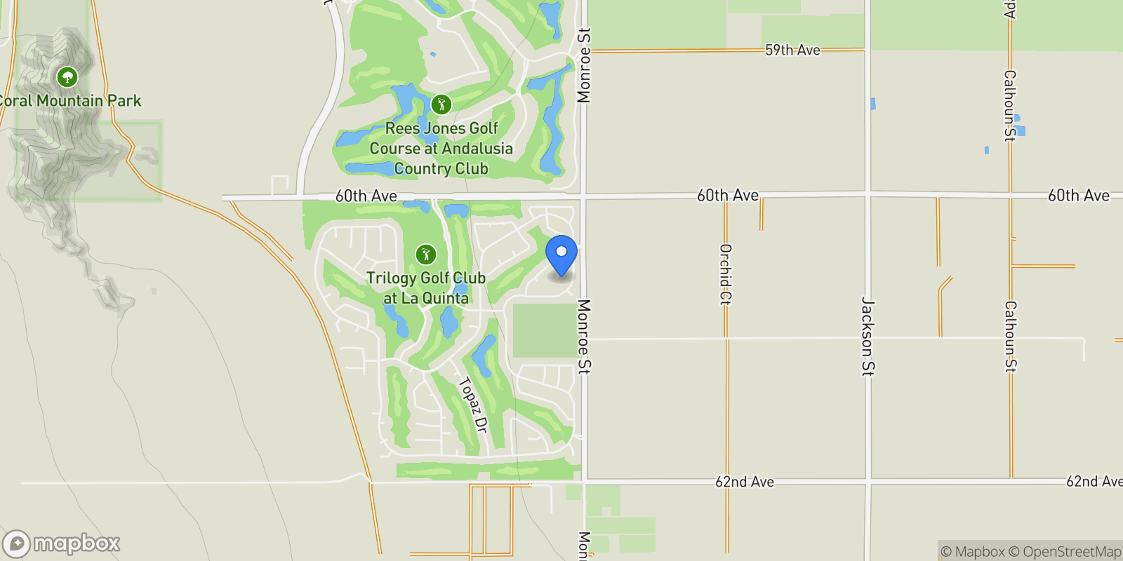 Map showing 60590 Lace Leaf Court , La Quinta, CA 92253, La Quinta, California, United States.