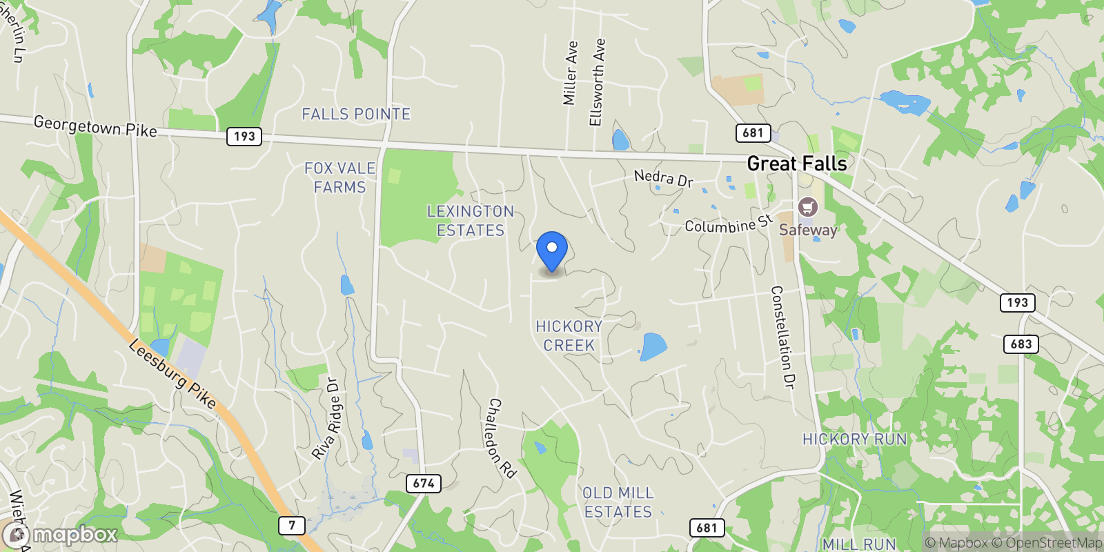 Map showing 10302 Galpin Court, Great Falls, VA 22066, Great Falls, Virginia, United States.