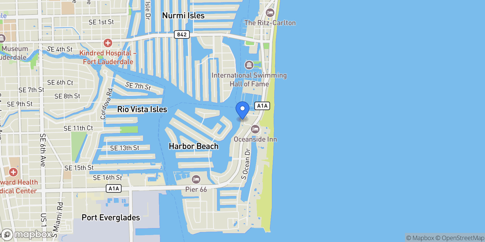 Map showing 3055 Harbor Dr 1603, Fort Lauderdale, Florida, United States.
