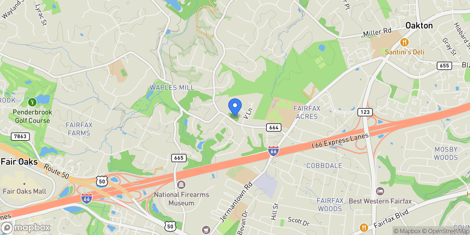 Map showing 11022 Oakton Road, Oakton, VA 22124, Oakton, Virginia, United States.