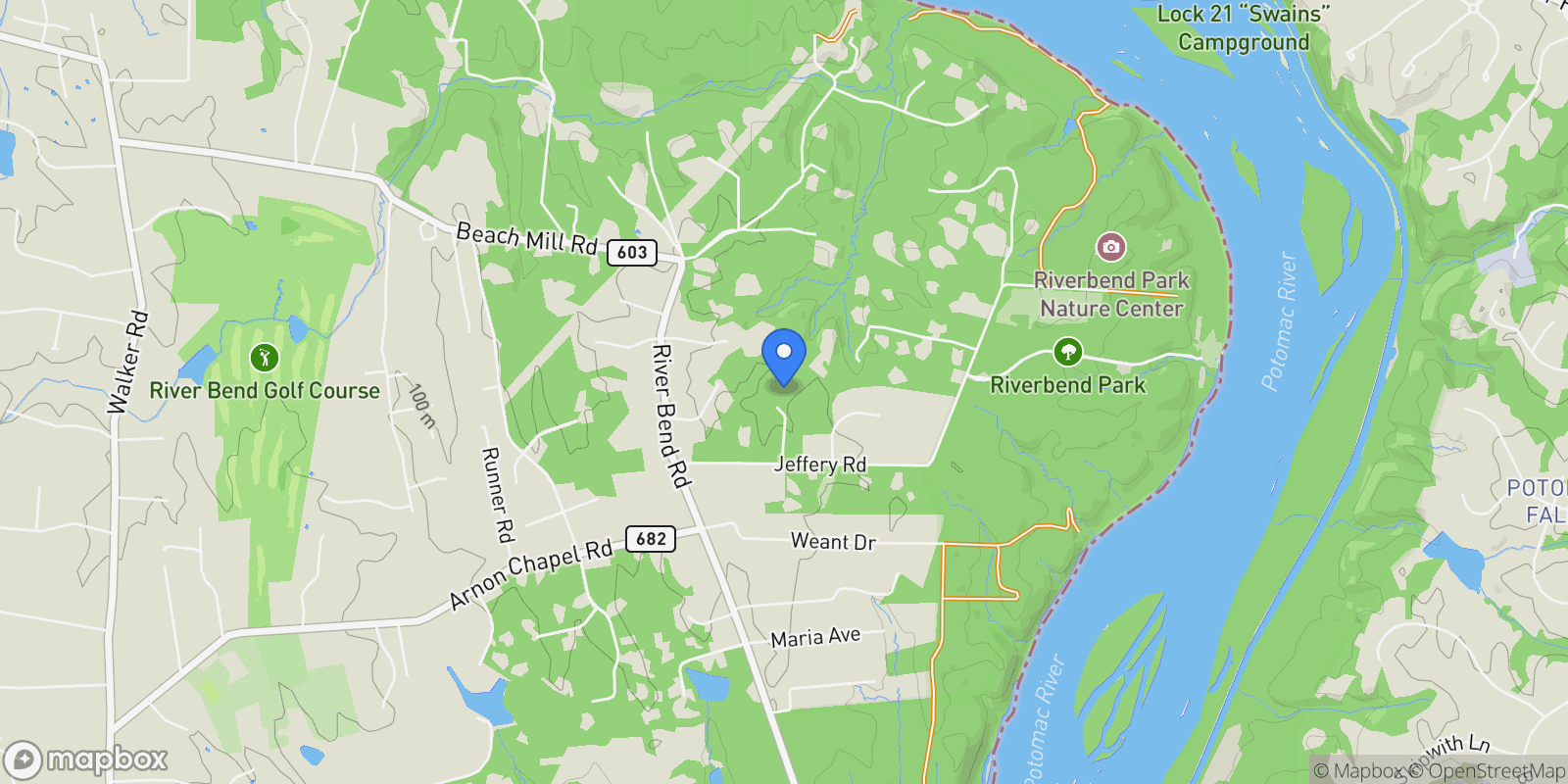 Map showing 255 Jeffery Lane , Great Falls, VA 22066, Great Falls, Virginia, United States.