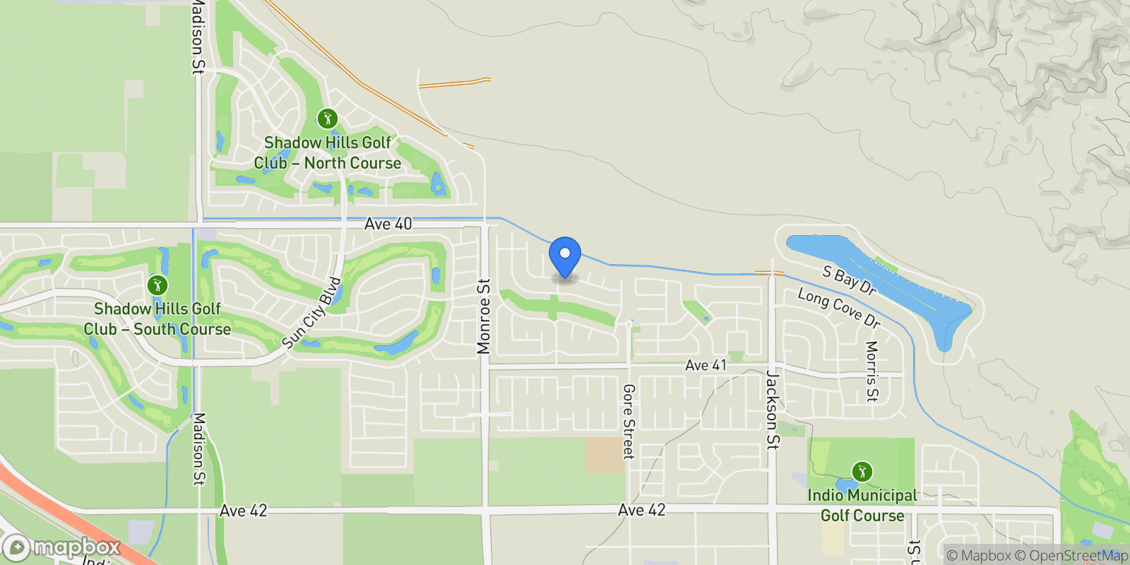 Map showing 82283 Sardinia Road , Indio, CA 92203, Indio, California, United States.
