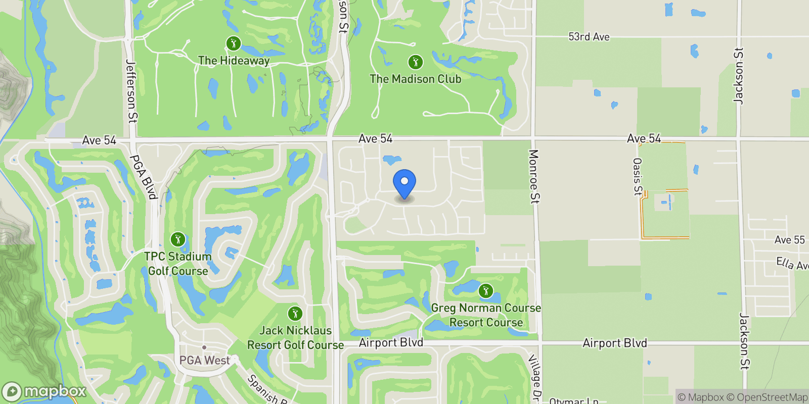 Map showing 81350 Merv Griffin Way , La Quinta, CA 92253, La Quinta, California, United States.