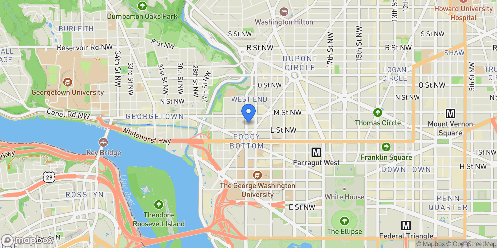 Map showing 1111 23rd Street NW Unit# 4C, Washington, DC 20037, Washington, District of Columbia, United States.