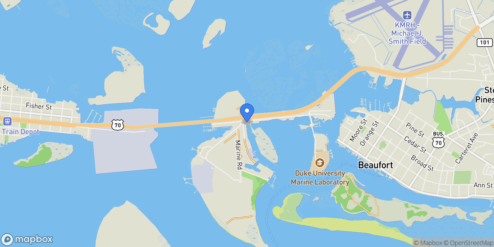 Map showing 212 Old Causeway Road #107 Morgan Creek Landing, Beaufort, NC 28516, Beaufort, North Carolina, United States.