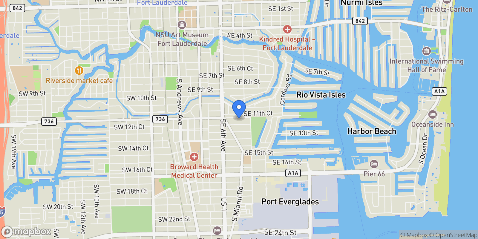 Map showing 812 SE 12th Street 812, Fort Lauderdale, Florida, United States.