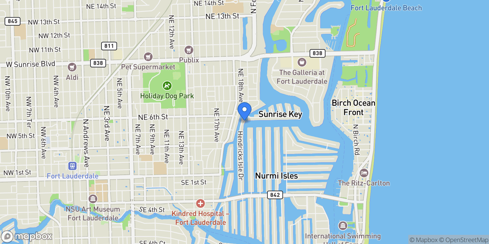 Map showing 534 Hendricks Isle 301, Fort Lauderdale, Florida, United States.