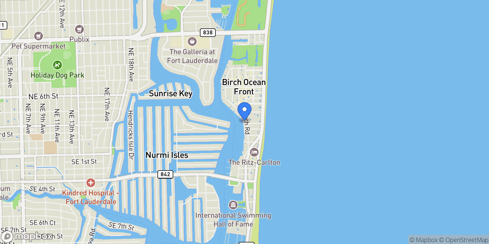 Map showing 321 N Birch Rd 502, Fort Lauderdale, Florida, United States.