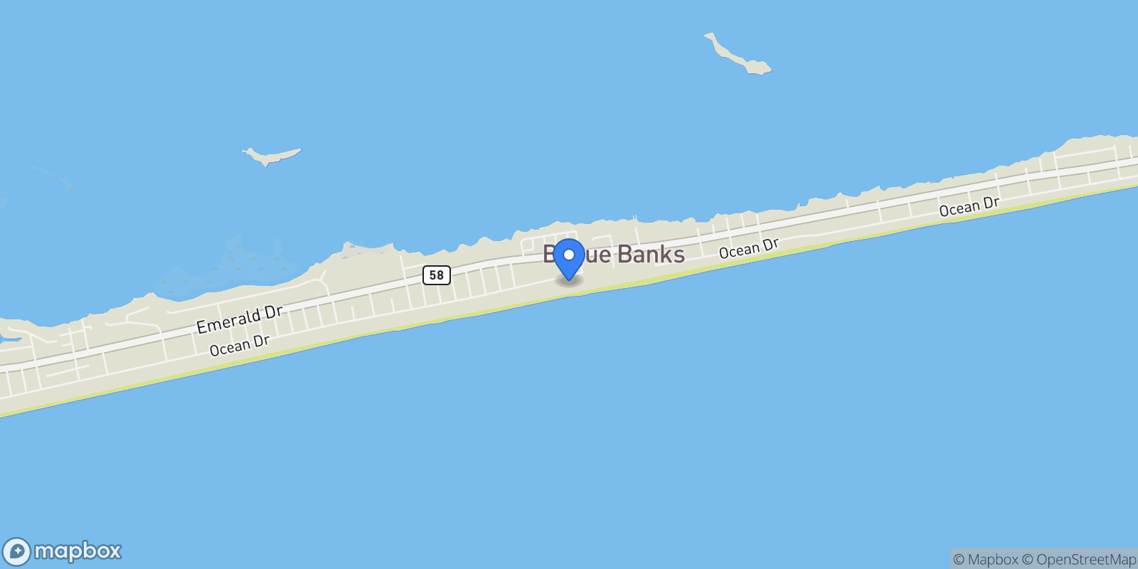 Map showing 3107 Ocean Drive, Emerald Isle, NC 28594, Emerald Isle, North Carolina, United States.