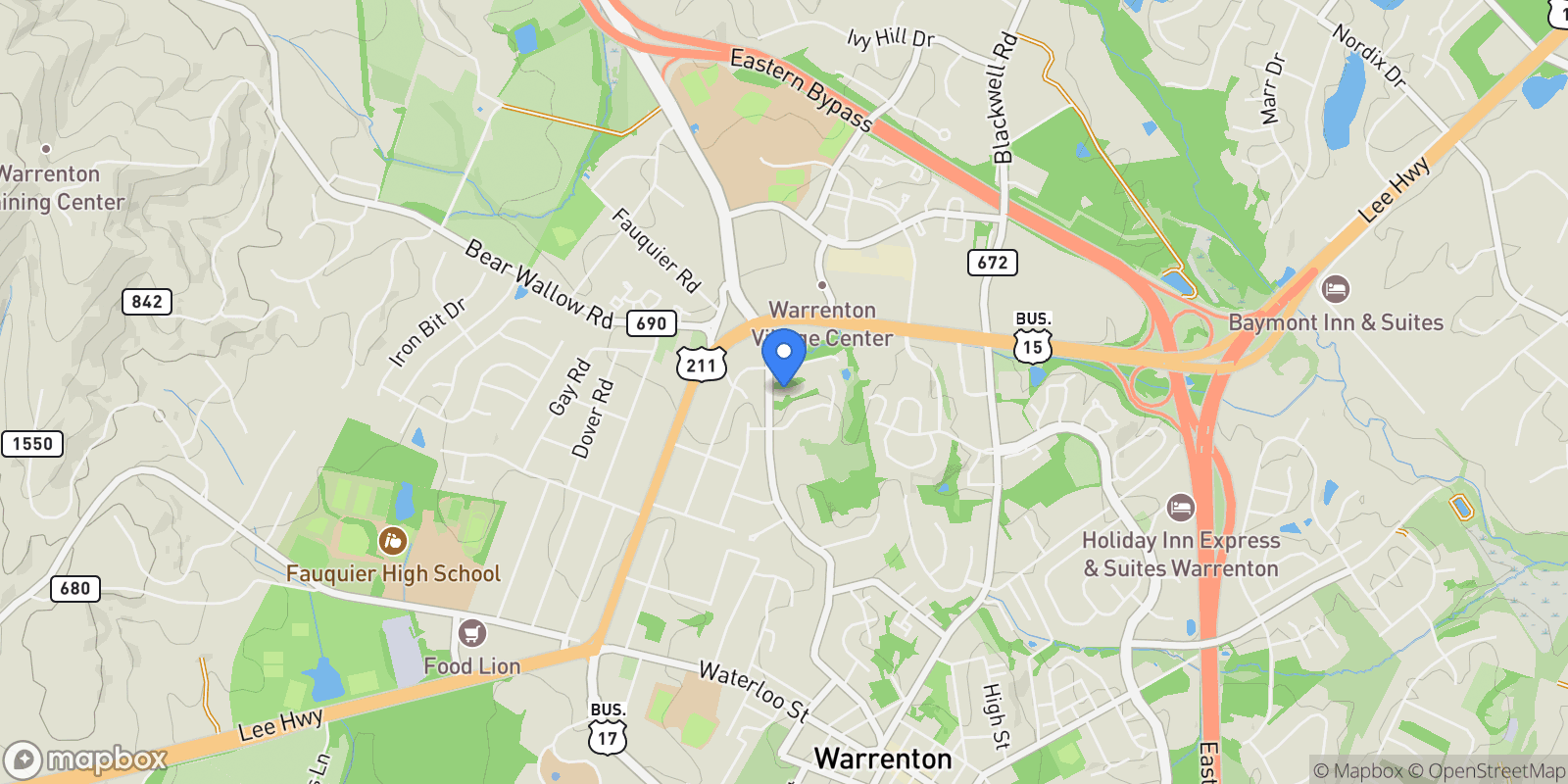 Map showing 507 Winchester Street, Warrenton, VA 20186, Warrenton, Virginia, United States.