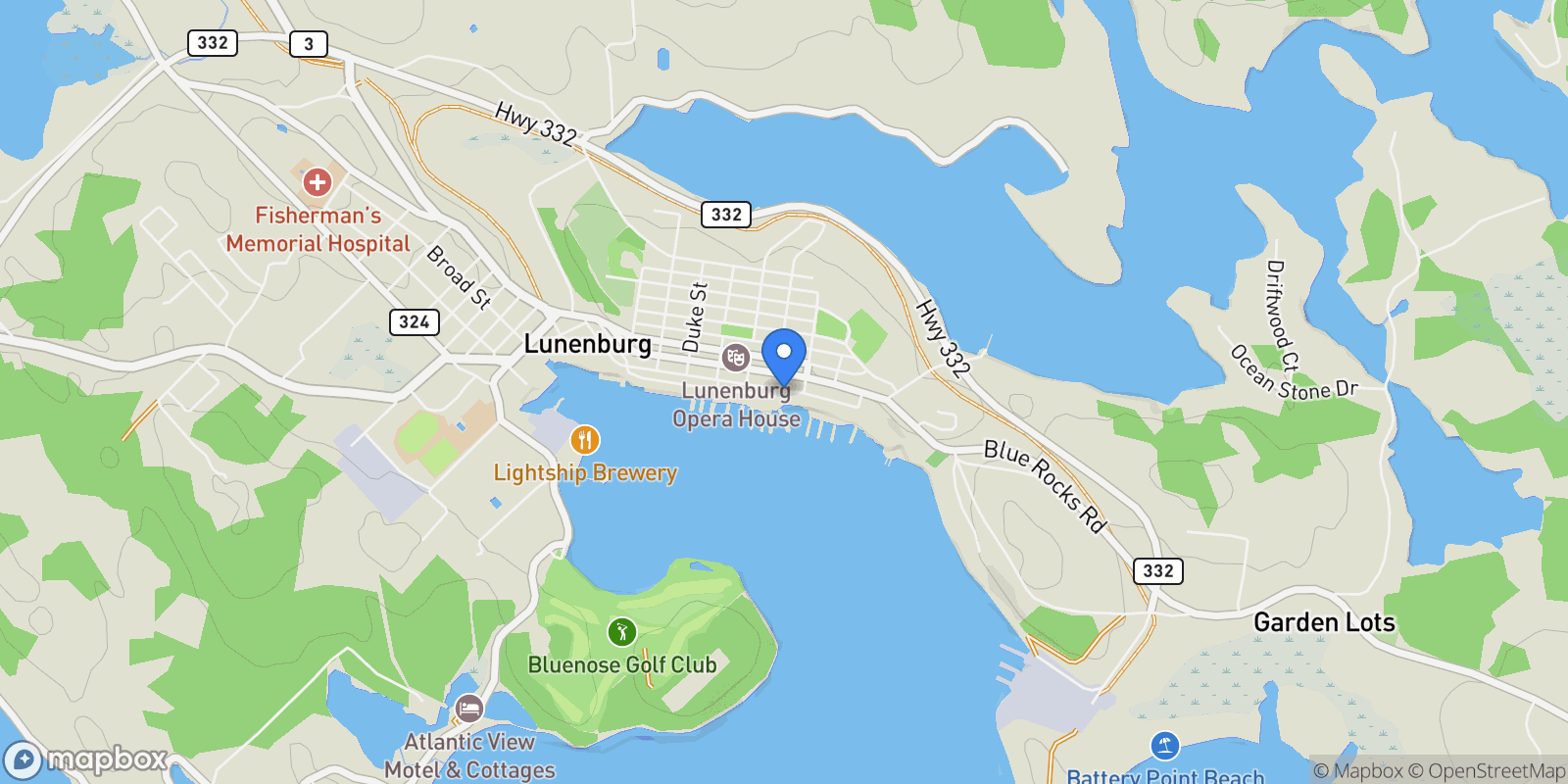 Map showing 200 Montague Street, Lunenburg, NS B0J 2C0, Lunenburg, Nova Scotia, Canada.