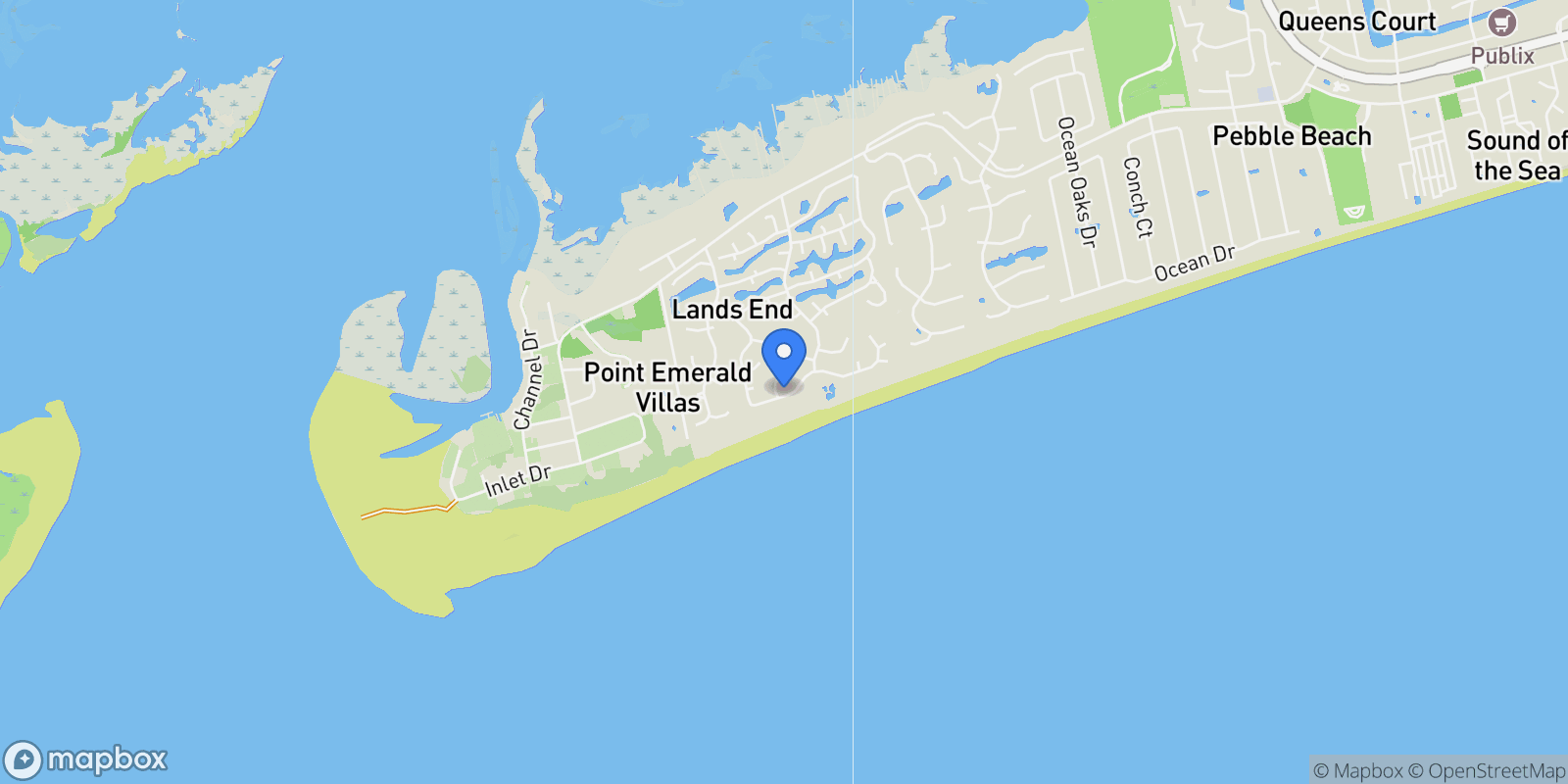 Map showing 10108 Sea Breeze Drive, Emerald Isle, NC 28594, Emerald Isle, North Carolina, United States.