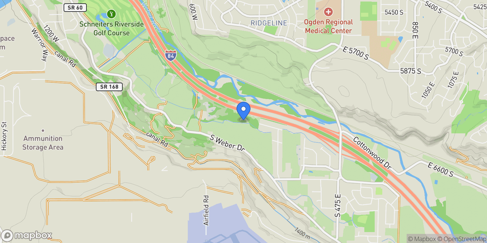 Map showing 73 W HARPER WAY 108, Ogden, Utah, United States.