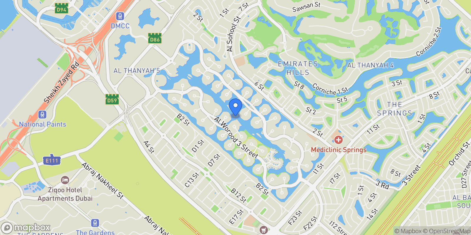 Map showing Jumeirah Islands - Dubai - United Arab Emirates, Jumeirah Islands, Dubai, United Arab Emirates.