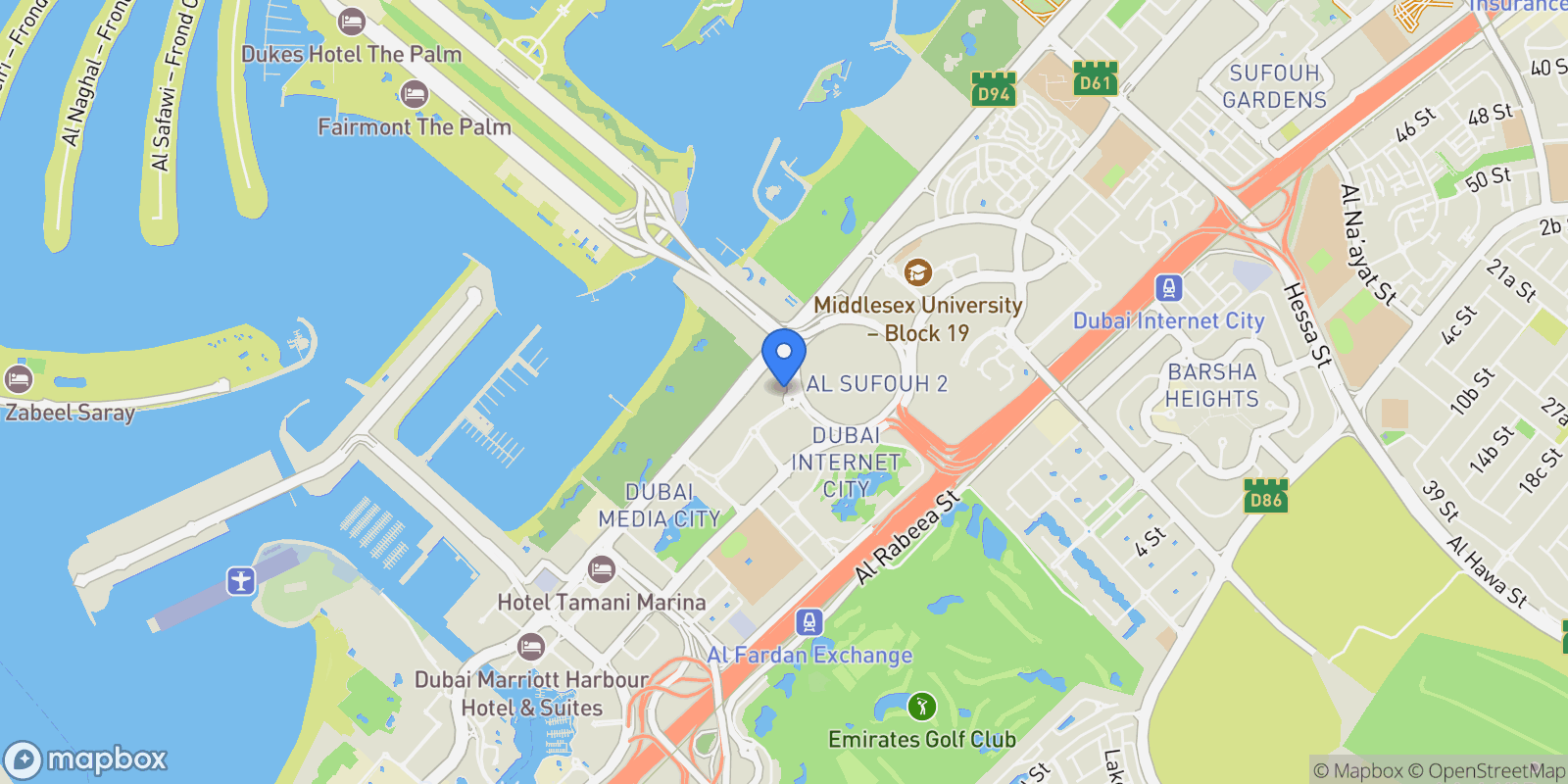 Map showing 4526+QXF - Al Sufouh - Al Sufouh 2 - Dubai - United Arab Emirates, Dubai, Dubai, United Arab Emirates.