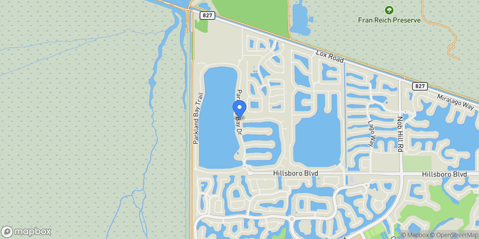Map showing 12295 N Baypoint Cir, Parkland, Florida, United States.