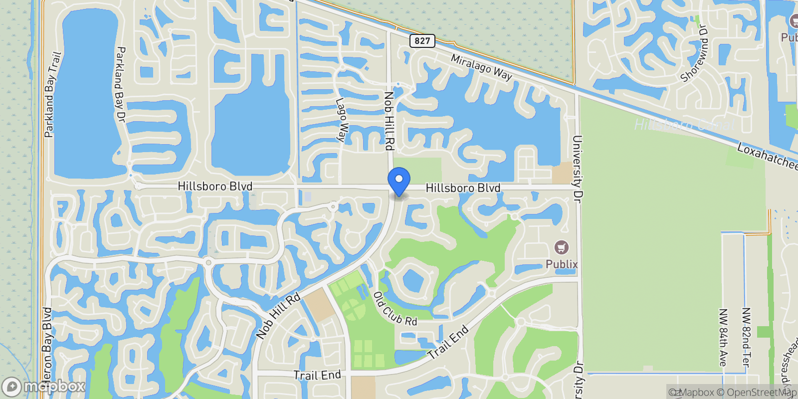 Map showing 8291 CANOPY TER, Parkland, Florida, United States.