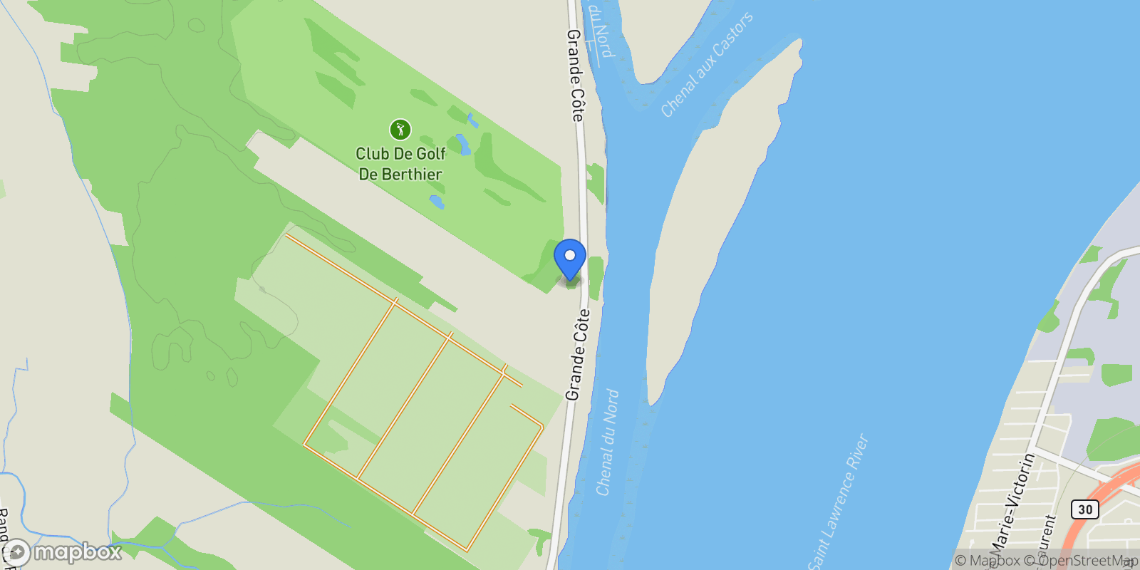 Map showing 1560 Grande-Côte, Berthierville, Quebec, Canada.