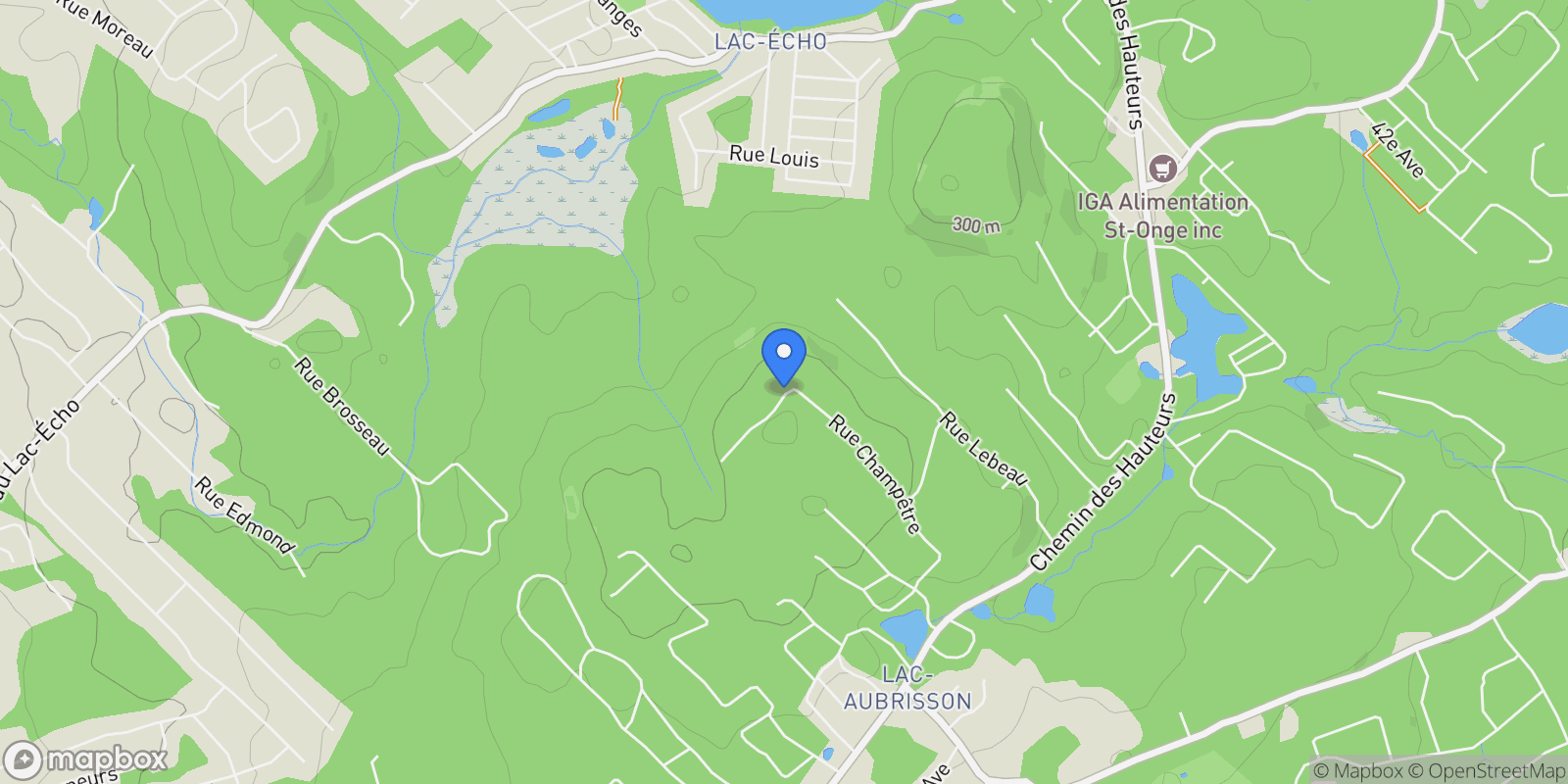 Map showing 70 Rue Champêtre, Saint-Hippolyte, Quebec, Canada.