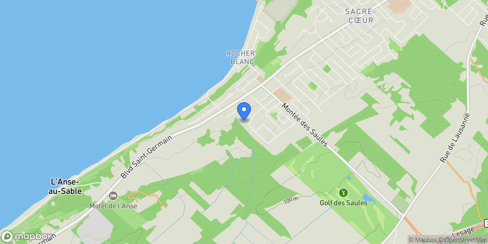 Map showing 898 Rue D'Youville, Rimouski, Quebec, Canada.