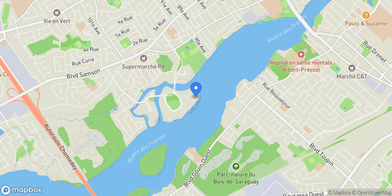 Map showing 4450 Prom. Paton 516, Laval, Quebec, Canada.