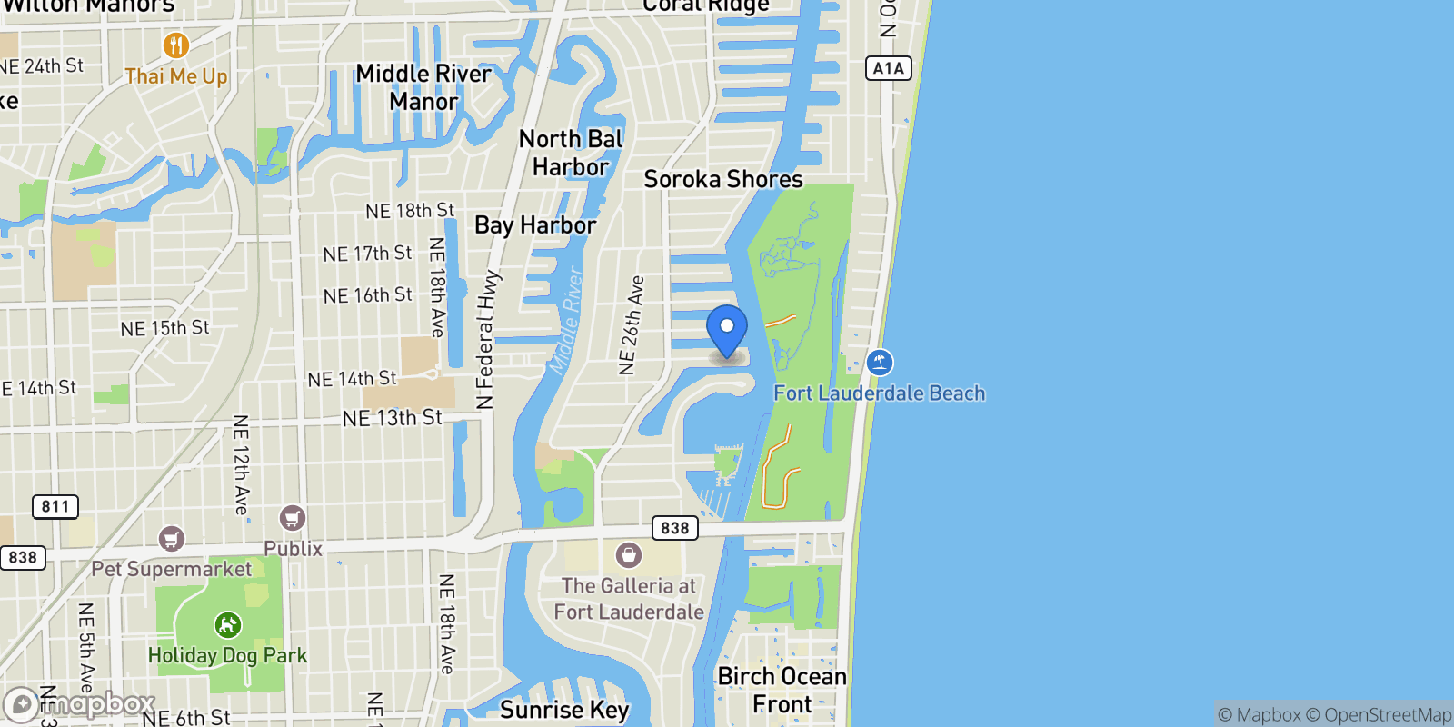 Map showing 2770 NE 14th St 303, Fort Lauderdale, Florida, United States.