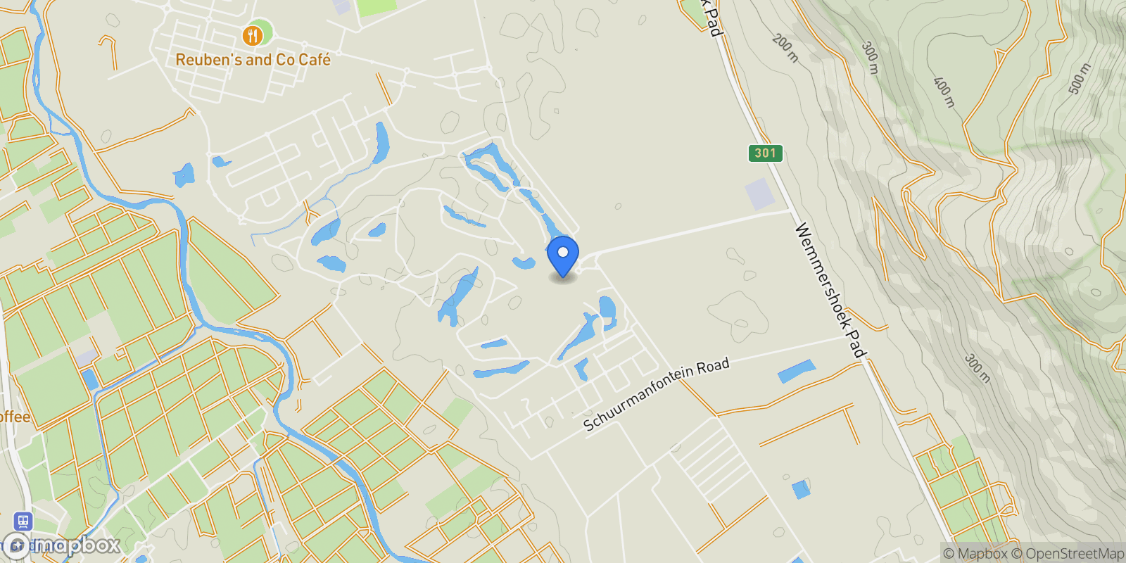 Map showing South Africa Paarl Pearl Valley Golf & Country Estate, Paarl, Western Cape, South Africa.