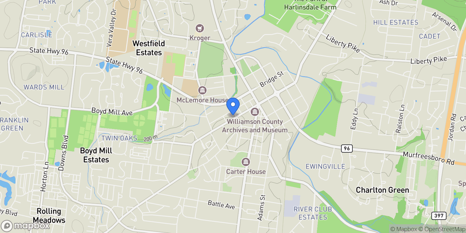 Map showing 908 W Main St , Franklin, TN 37064, Franklin, Tennessee, United States.