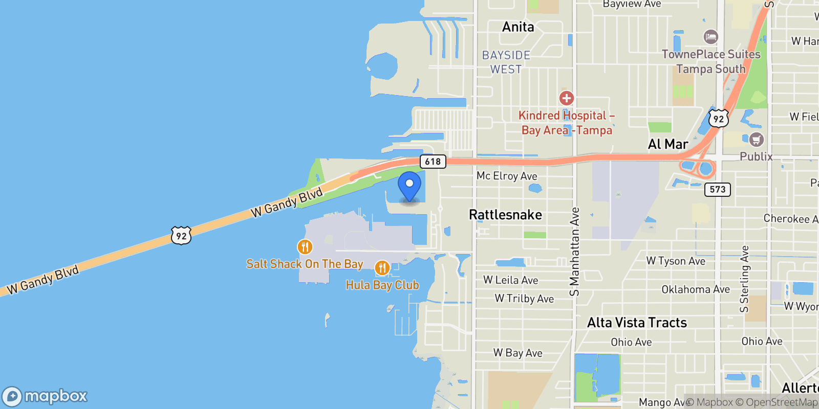 Map showing 5150 Marina Way , 207, Tampa, FL 33611, Tampa, Florida, United States.