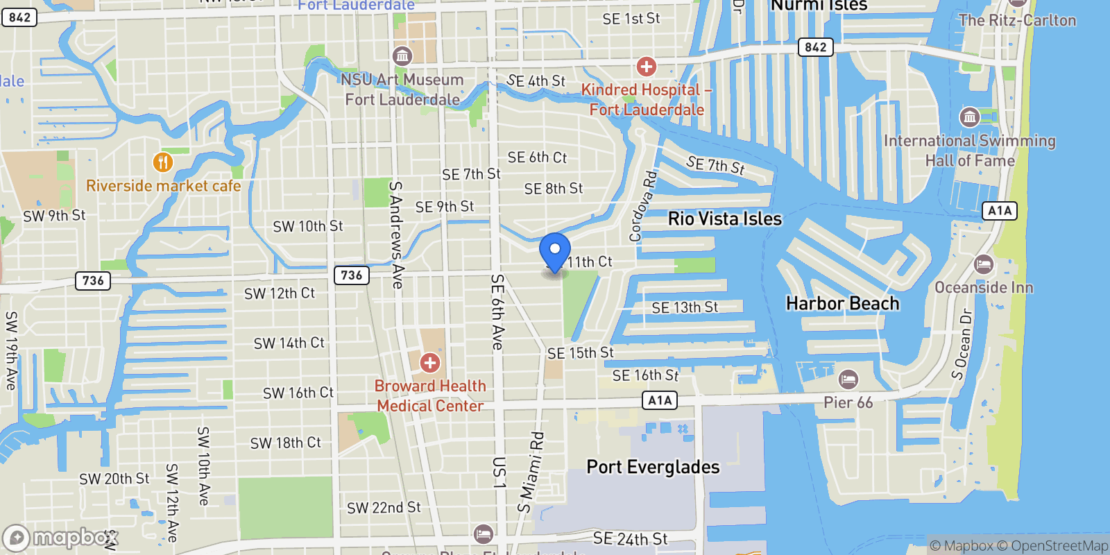 Map showing 918 SE 12th Street 918, Fort Lauderdale, Florida, United States.