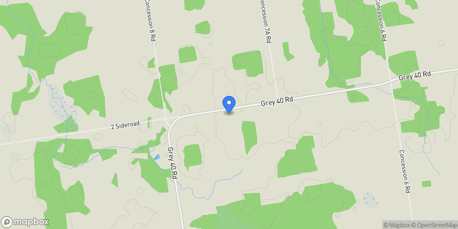 Map showing 802080 Grey Road 40, Chatsworth (Twp), ON N0H 1G0, Chatsworth, Ontario, Canada.