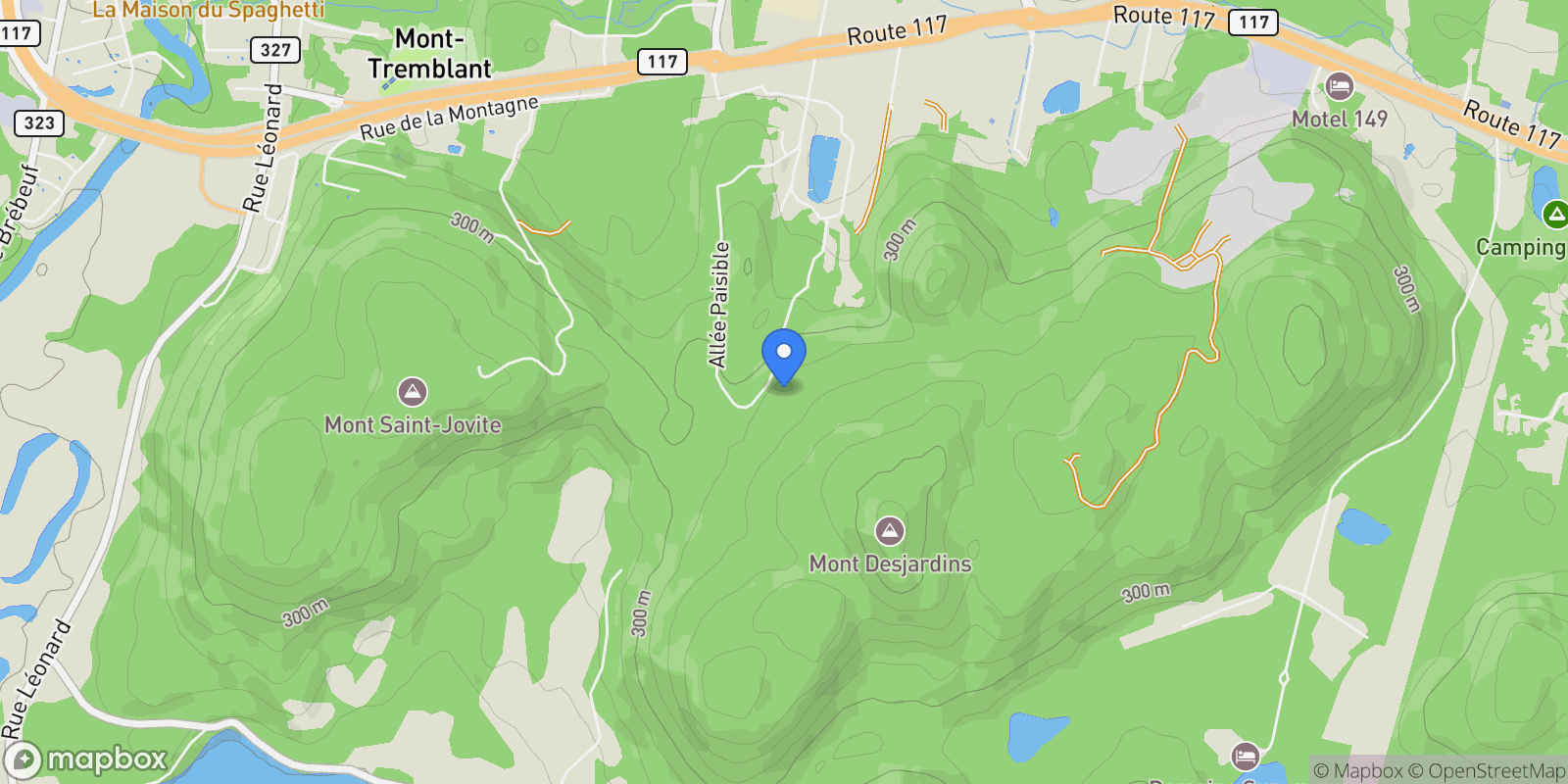 Map showing Allée Paisible, Mont-Tremblant, Quebec, Canada.
