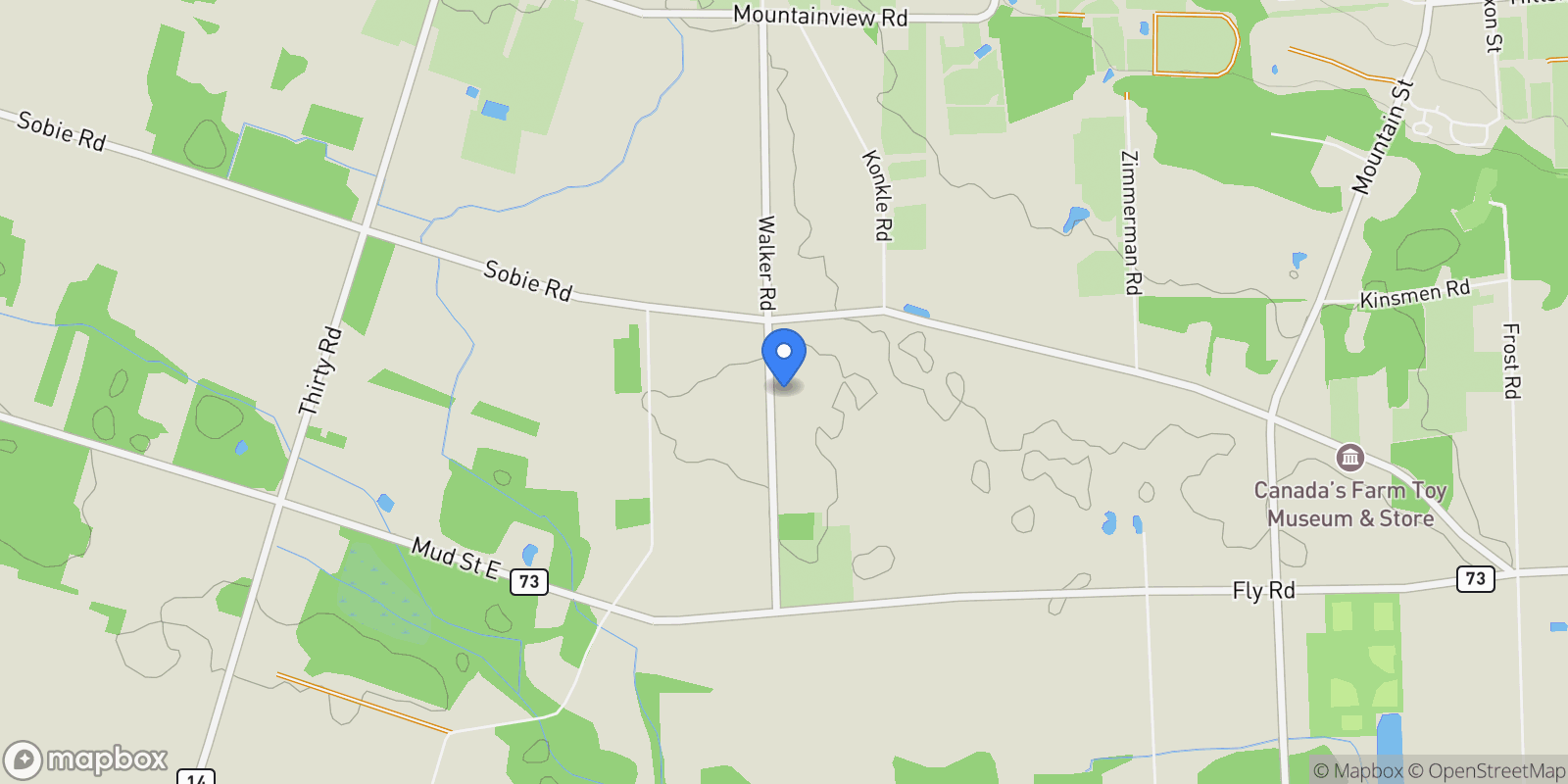 Map showing 3749 Walker Road, Lincoln, ON L0R 1B2, Lincoln, Ontario, Canada.