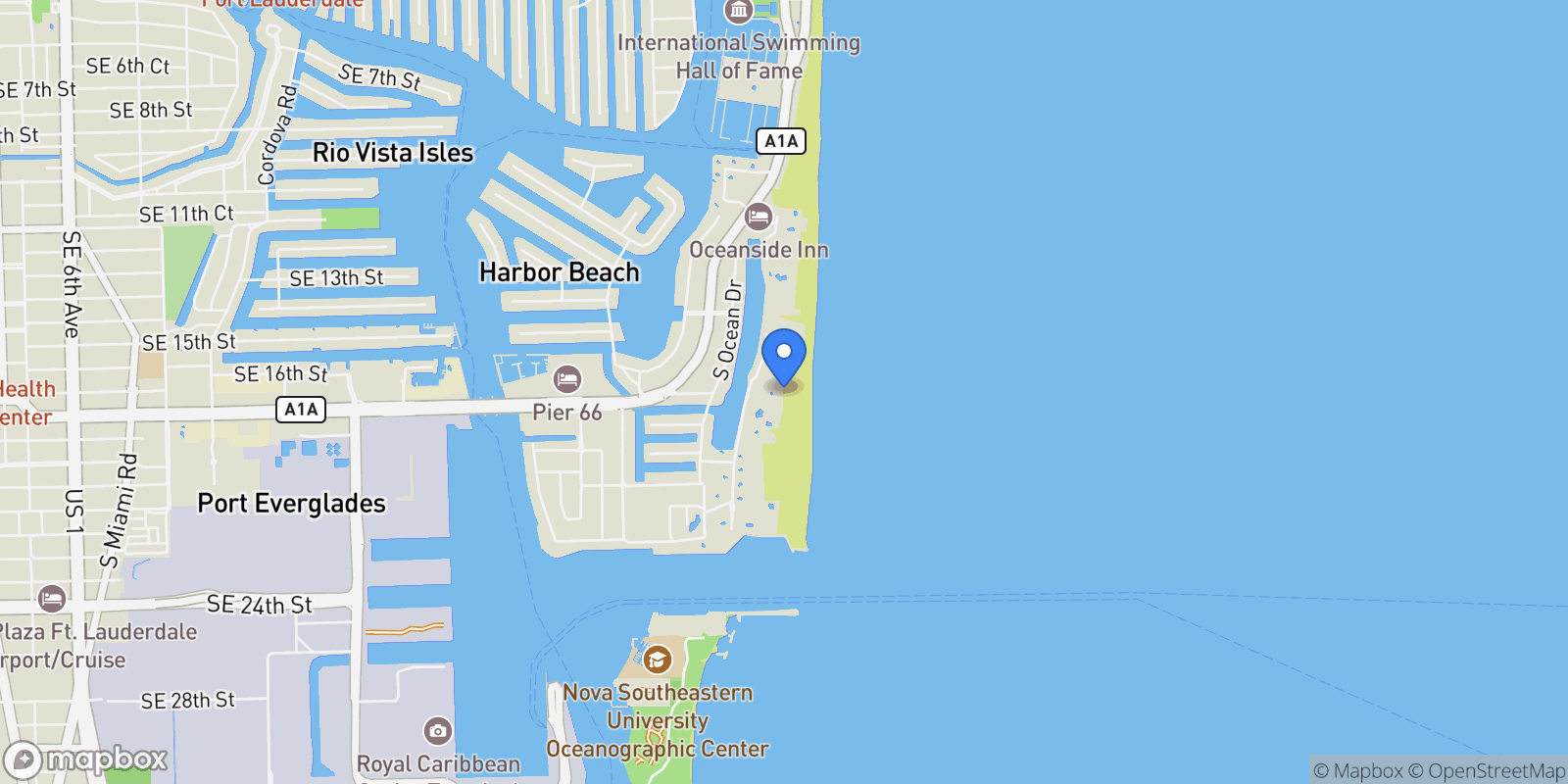 Map showing 1710 S Ocean Ln 201, Fort Lauderdale, Florida, United States.