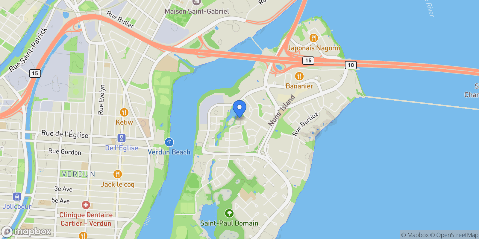 Map showing 760 Ch. Marie-Le Ber PH812, Montréal, Quebec, Canada.