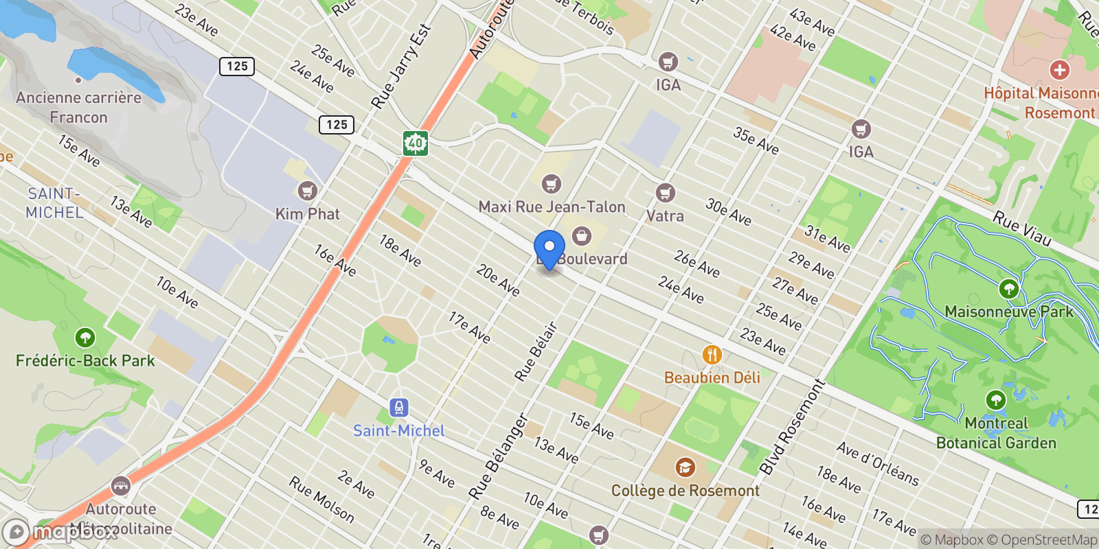 Map showing 7131 22e Avenue, Montréal, Quebec, Canada.