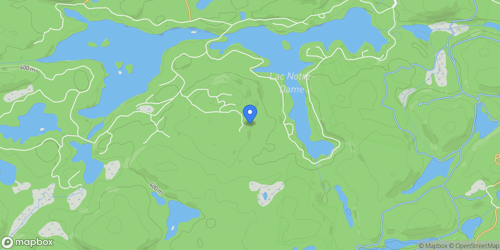 Map showing 1526 Ch. de l'Alizé, Wentworth North, Quebec, Canada.