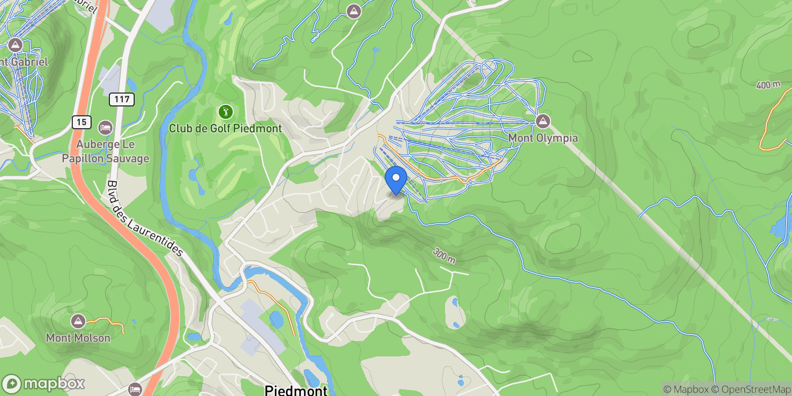 Map showing 241 Place des Hauteurs, Piedmont, Quebec, Canada.