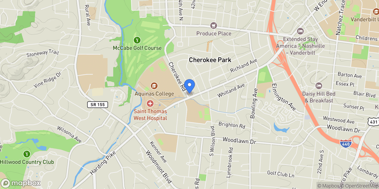 Map showing 4200 West End Ave #202, Nashville, TN 37205, Nashville, Tennessee, United States.