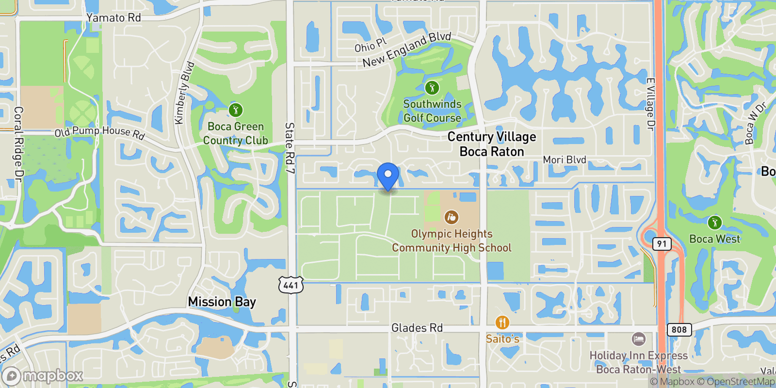 Map showing 21015 Tangelo Tree Drive, Boca Raton, Florida, United States.
