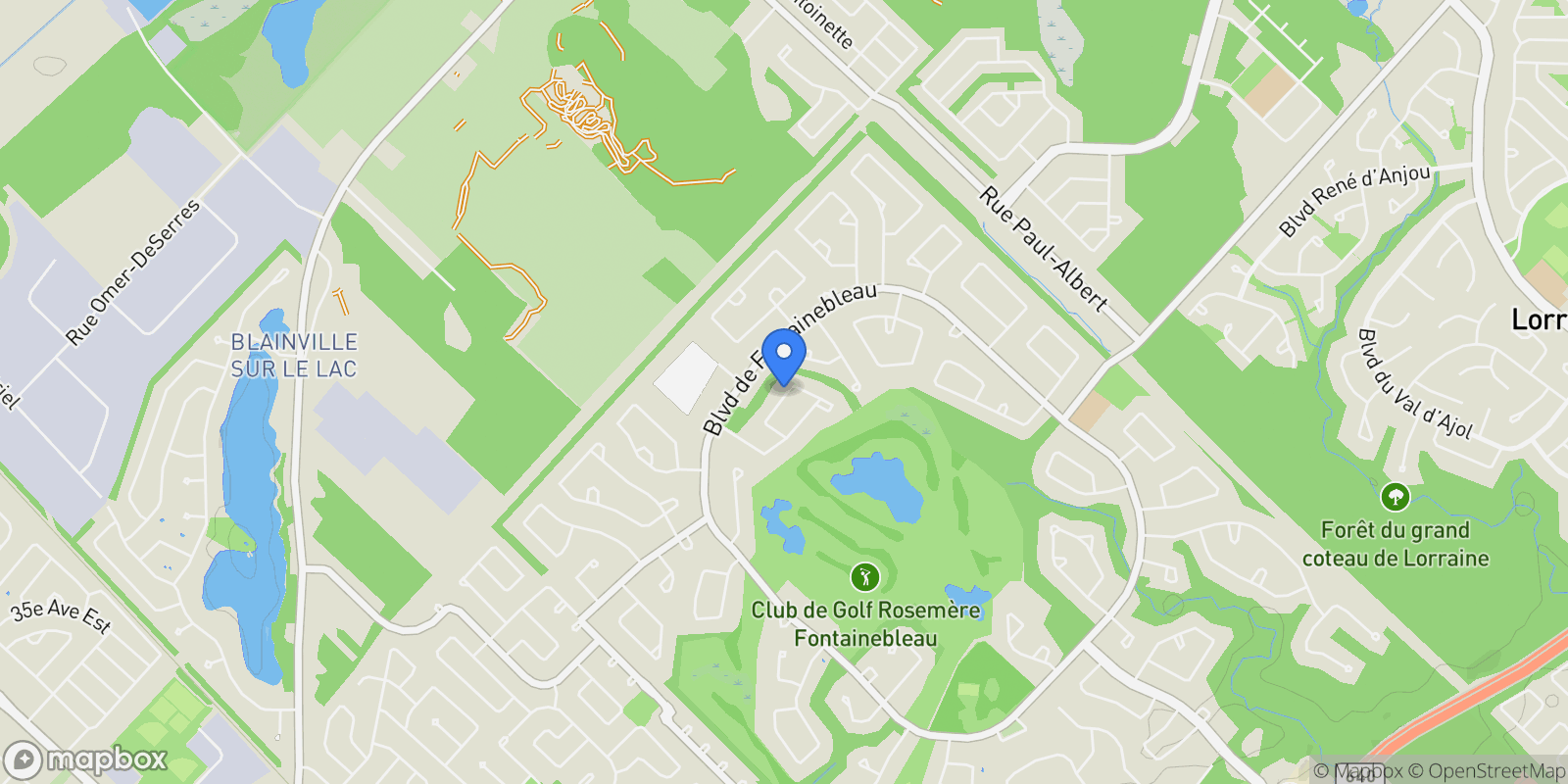 Map showing 56 Rue de Braine, Blainville, Quebec, Canada.