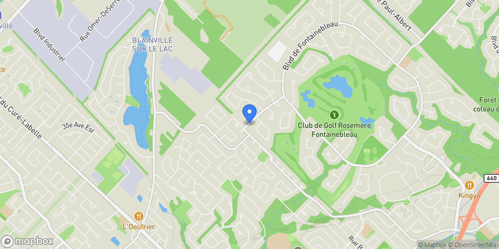 Map showing 2 Rue de Dampierre, Blainville, Quebec, Canada.