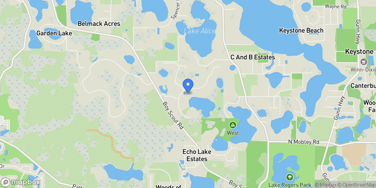 Map showing 17201 Breeders Cup Drive, Odessa, FL 33556, Odessa, Florida, United States.