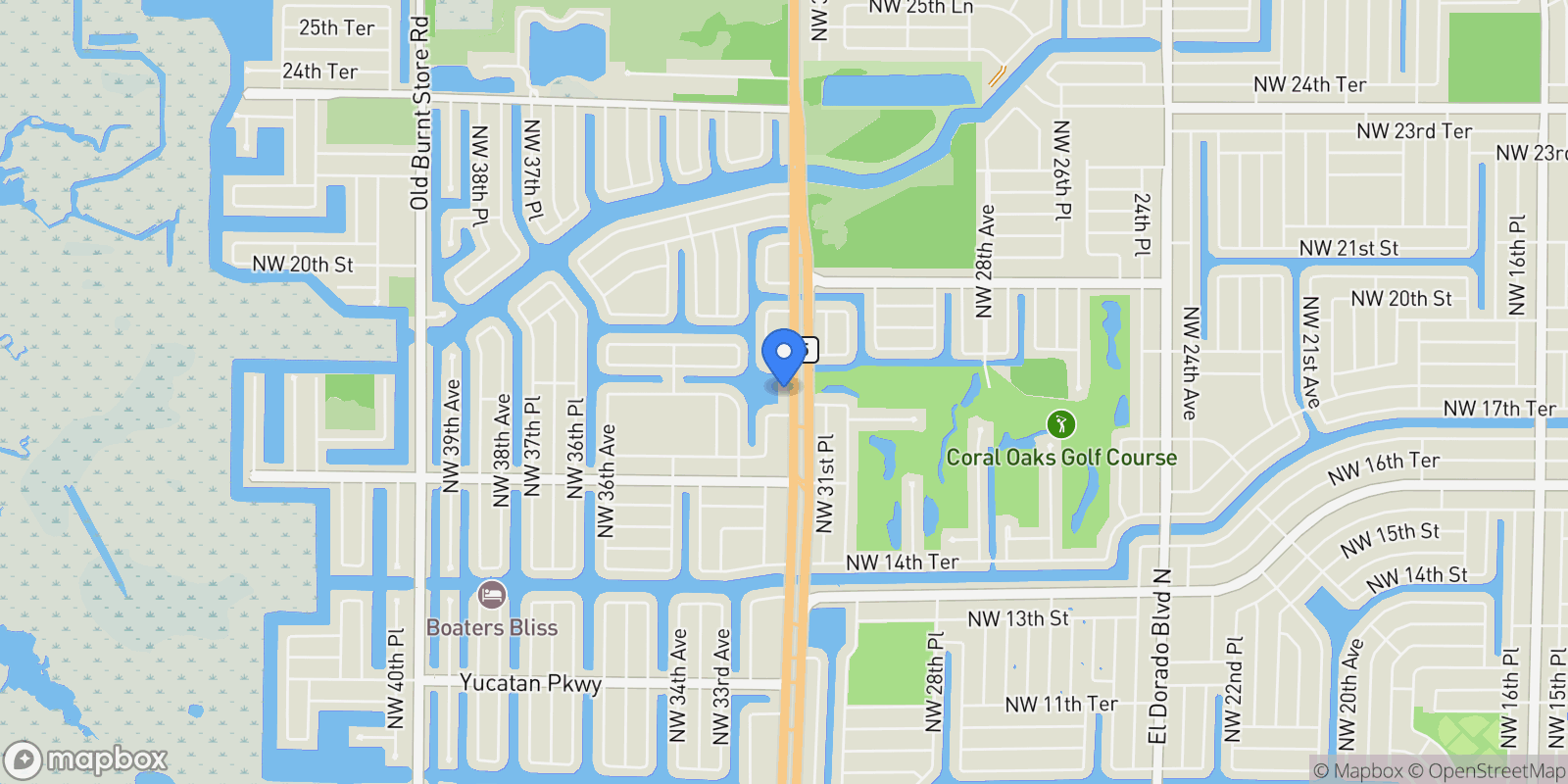 Map showing 1716 Burnt Store Rd, Cape Coral, Florida, United States.