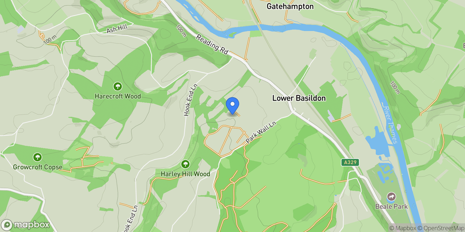 Map showing Lot 1 | Hillfields Farm, Lower Basildon, Reading, Berkshire, Lower Basildon, England, United Kingdom.