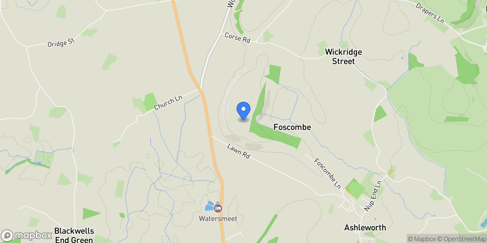 Map showing Foscombe, Ashleworth, Gloucester, Gloucestershire, Ashleworth, England, United Kingdom.